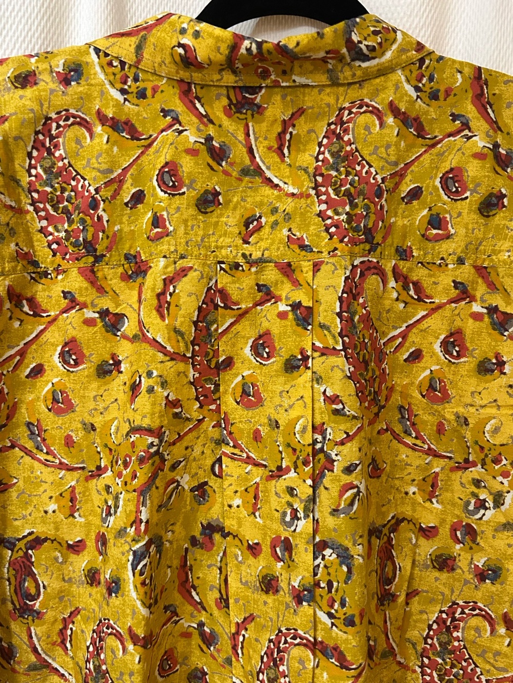 Sundance Mustard Paisley Button-Front Cotton Blouse XXL - Picture 4 of 9